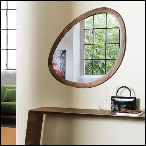 Mirror in solid walnut wood and clear mirror glass 163-Mandel