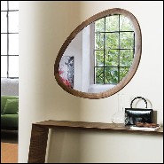 Mirror in solid walnut wood and clear mirror glass 163-Mandel