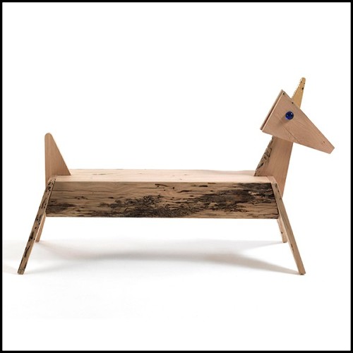 Bench in solid oak wood 154-Unicorn