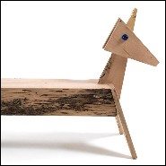 Bench in solid oak wood 154-Unicorn