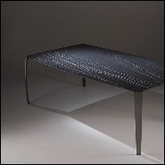 Coffee Table in steel in smocked nickel finish 183-Ark Dark Ceramic