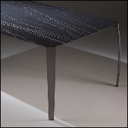 Coffee Table in steel in smocked nickel finish 183-Ark Dark Ceramic