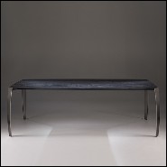 Coffee Table in steel in smocked nickel finish 183-Ark Dark Ceramic
