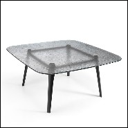 Table de repas en chêne massif finition gris 146-Estamp