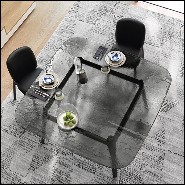 Dining Table in solid oak in grey finish 146-Estamp