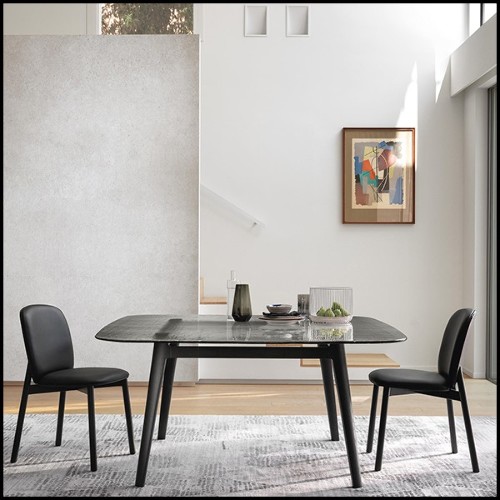 Dining Table in solid oak in grey finish 146-Estamp