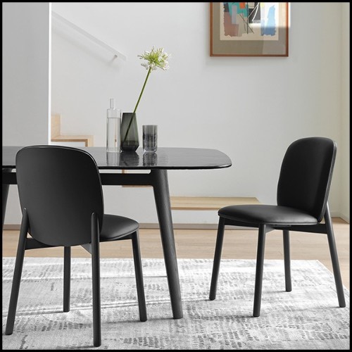 Dining Table in solid oak in grey finish 146-Estamp