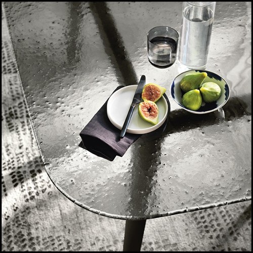 Dining Table in solid oak in grey finish 146-Estamp