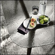 Dining Table in solid oak in grey finish 146-Estamp