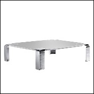 Table basse avec plateau en verre finition laqué blanc 183-Follow