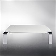 Table basse avec plateau en verre finition laqué blanc 183-Follow