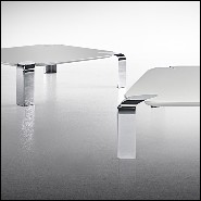 Table basse avec plateau en verre finition laqué blanc 183-Follow