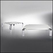Table basse avec plateau en verre finition laqué blanc 183-Follow