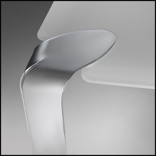 Coffee Table with white lacquered glass top 183-Follow