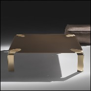 Table basse avec plateau en verre finition laqué blanc 183-Follow