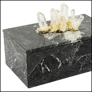 Boîte en marbre noir avec couvercle 162-Quartz and Marble