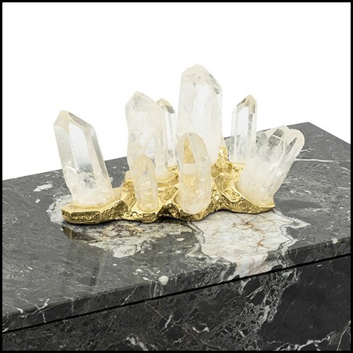Box in black marble with lid 162-Quartz and Marble