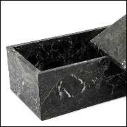 Boîte en marbre noir avec couvercle 162-Quartz and Marble