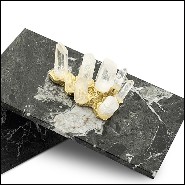 Box in black marble with lid 162-Quartz and Marble