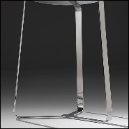 Side Table in polished chrome steel and glass top 183-Triple Feet