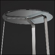 Table d'appoint en acier poli finition chrome et plateau en verre 183-Triple Feet
