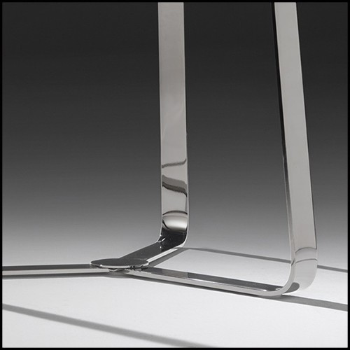 Side Table in polished chrome steel and glass top 183-Triple Feet