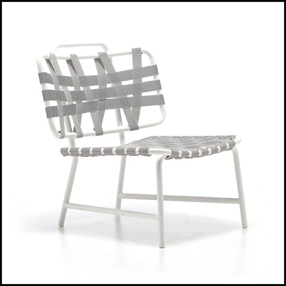 Chair in aluminium in white lacquered finish 30-Weaving