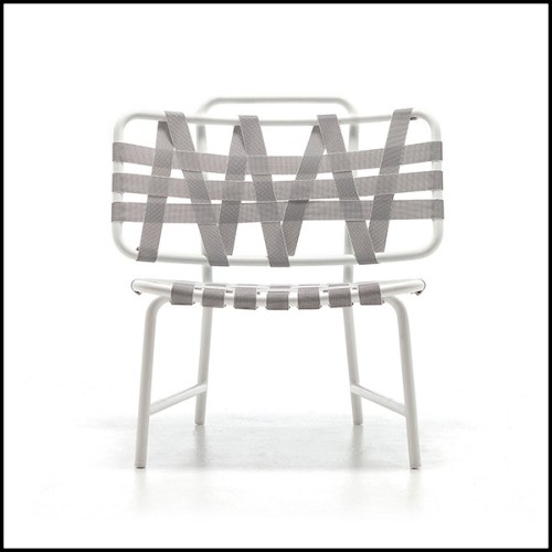 Chaise en aluminium finition laqué blanc 30-Weaving