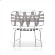 Chair in aluminium in white lacquered finish 30-Weaving