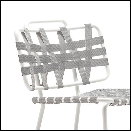Chair in aluminium in white lacquered finish 30-Weaving