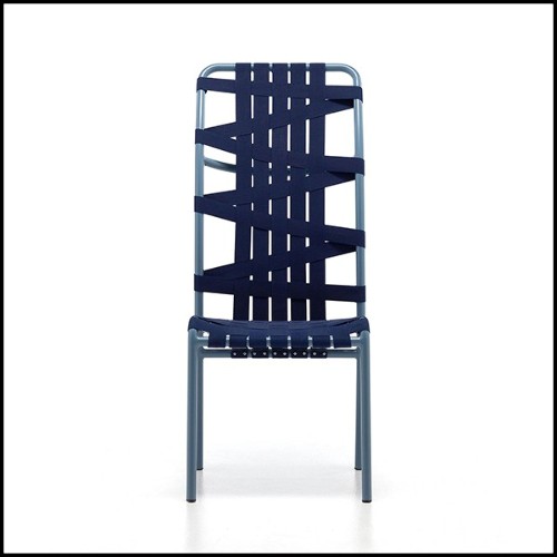 Chair in aluminium in blue lacquered finish 30-Weaving High Back