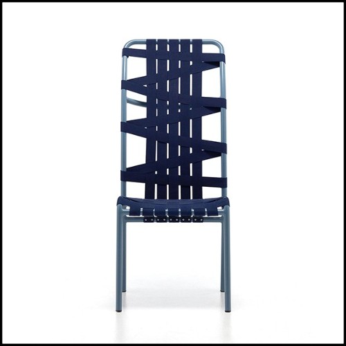 Chaise en aluminium finition laqué bleu 30-Weaving High Back