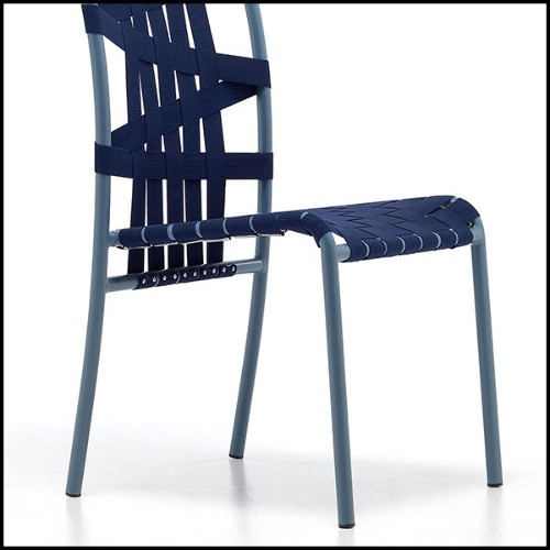 Chaise en aluminium finition laqué bleu 30-Weaving High Back