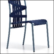 Chair in aluminium in blue lacquered finish 30-Weaving High Back