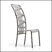 Chair in aluminium in blue lacquered finish 30-Weaving High Back