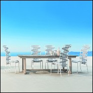 Chaise en aluminium finition laqué bleu 30-Weaving High Back
