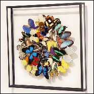 Décoration murale sous cadre en verre PC-Butterflies Multicolors Medium