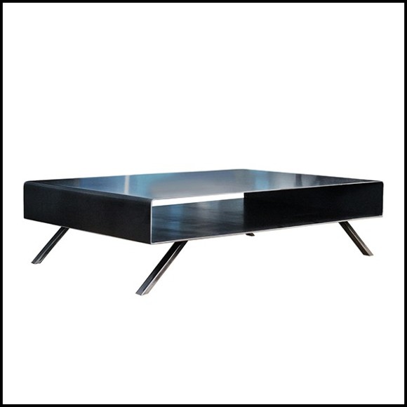 Coffee Table in raw steel in dark finish 147-Cassette