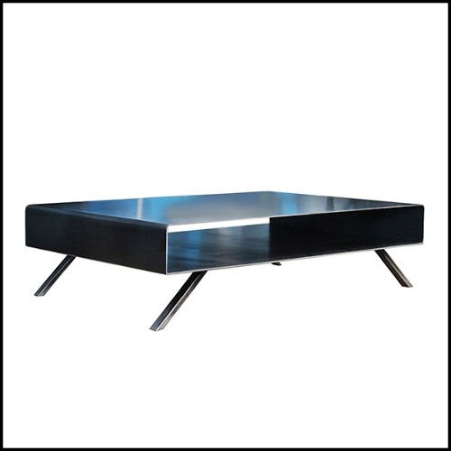 Coffee Table in raw steel in dark finish 147-Cassette