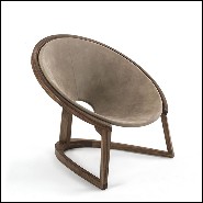 Fauteuil en noyer massif et cuir véritable 154-Eternity