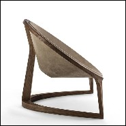 Fauteuil en noyer massif et cuir véritable 154-Eternity