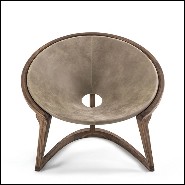 Armchair with Walnut and Genuine Leather 154-Eternity