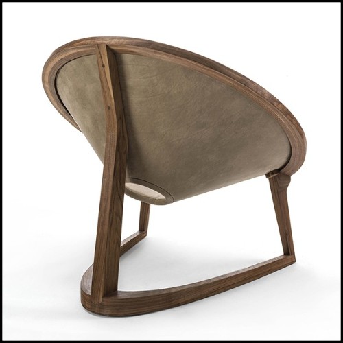 Armchair with Walnut and Genuine Leather 154-Eternity