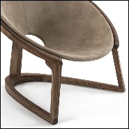 Fauteuil en noyer massif et cuir véritable 154-Eternity