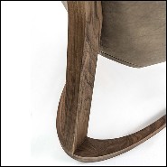 Fauteuil en noyer massif et cuir véritable 154-Eternity
