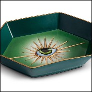 Vide-Poche in porcelain with resin details 172-Green Eye