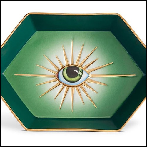 Vide-Poche en porcelaine avec détails en résine 172-Green Eye