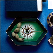 Vide-Poche in porcelain with resin details 172-Green Eye