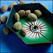 Vide-Poche in porcelain with resin details 172-Green Eye