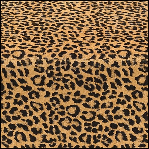 Pouf avec structure en bois avec tissu velours léopard 162-Leopard